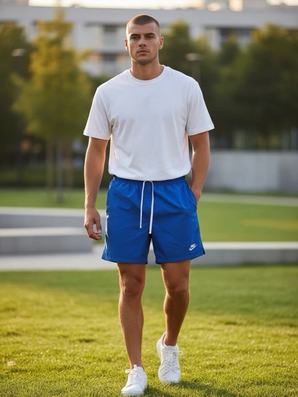 Nike Men’s Blue Athletic Hybrid Swim Shorts Size Small